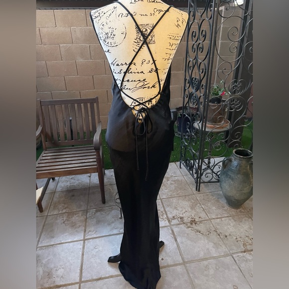 ASOS Design Satin Slip Maxi Strappy Adjust Back Trumpet Cocktail Dress US 6 UK10 - Picture 15 of 16